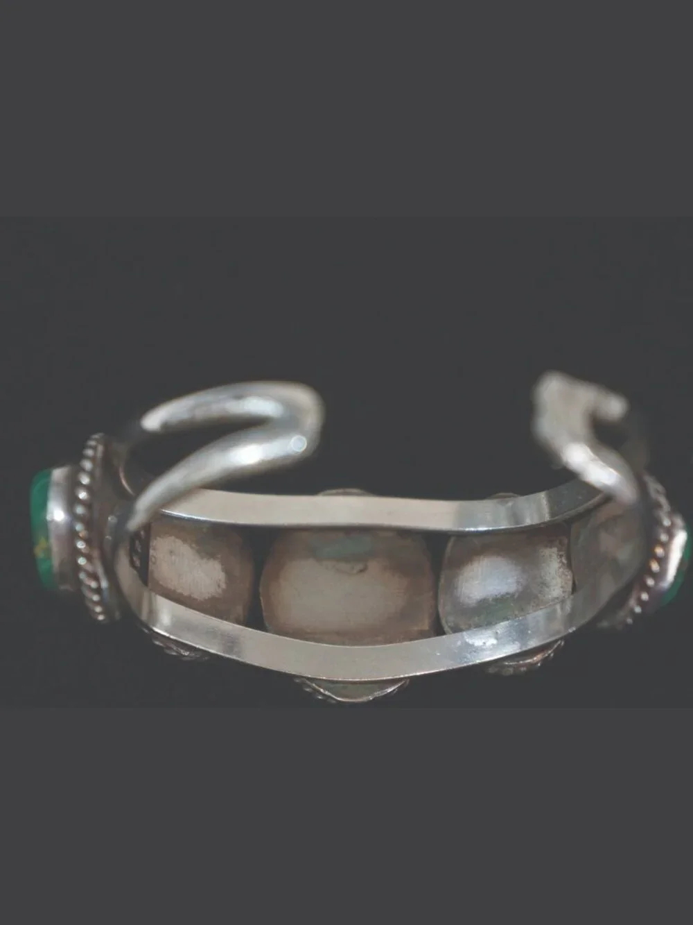 Vintage Navajo Sterling Silver 5 Stone Turquoise Row Cuff Bracelet Unsigned